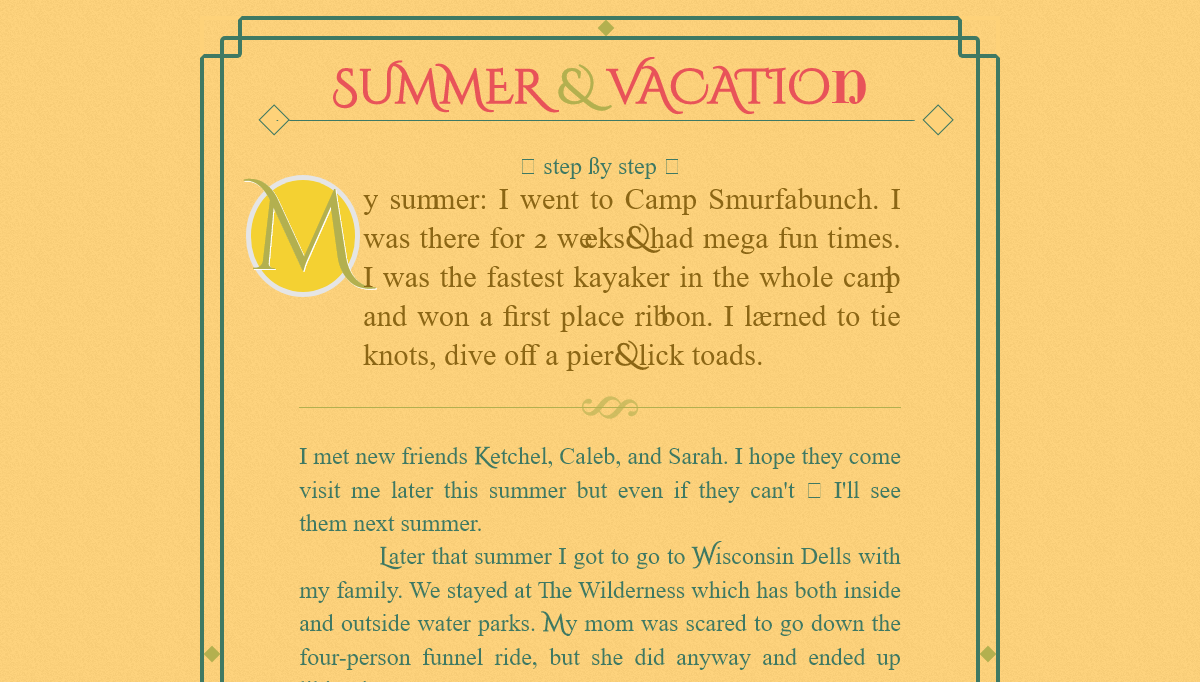 HTML <hr> with CSS - Summer, vacation, hr & Css ligatures