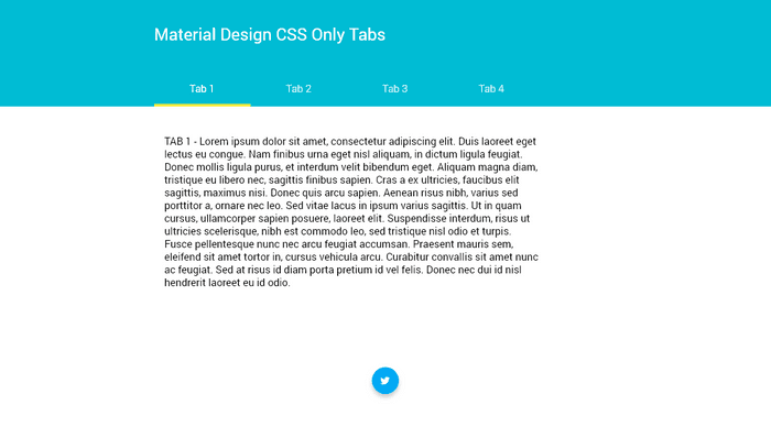 CSS Tabs - Material Design CSS Only Tabs