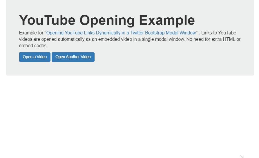 Bootstrap Modal Windows - Opening YouTube Links Dynamically in a Twitter Bootstrap Modal Window