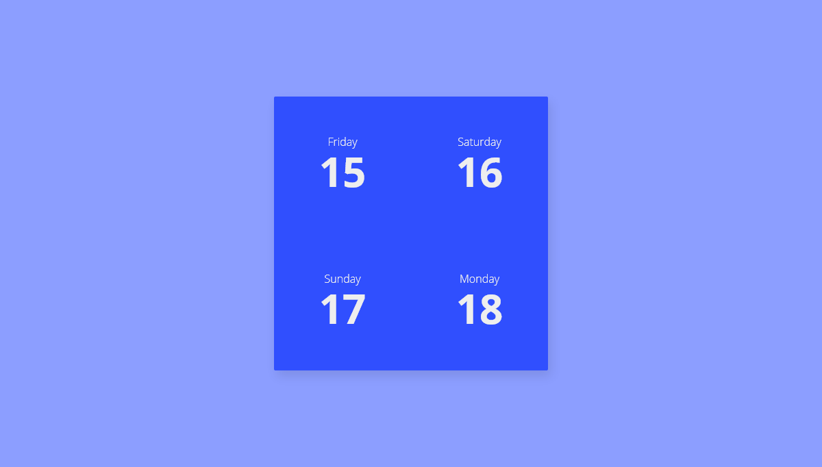 CSS Calendars - Calendar Days daysCSS