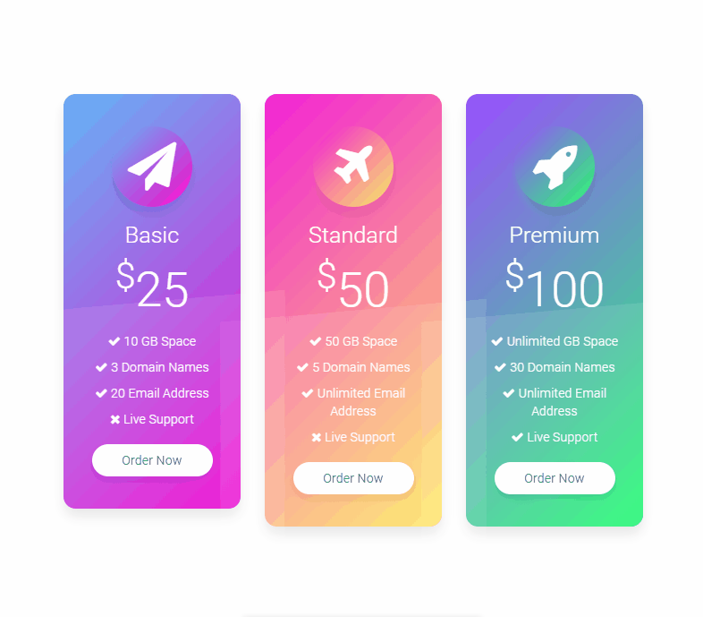 CSS Tables - pricing table ui