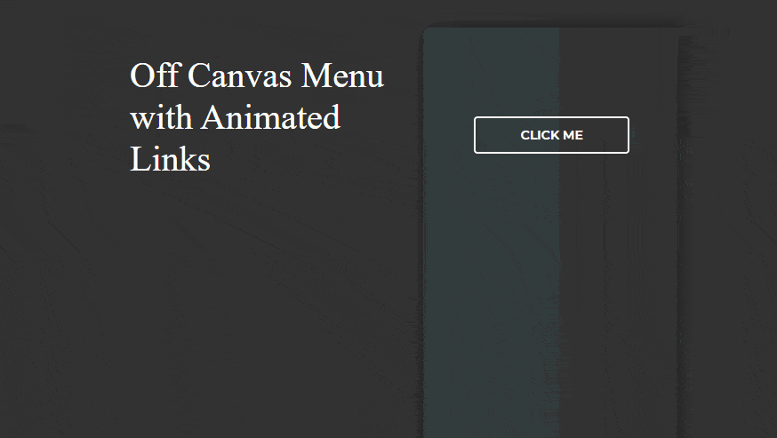 CSS Menu - Off Canvas Menu with Animated Links