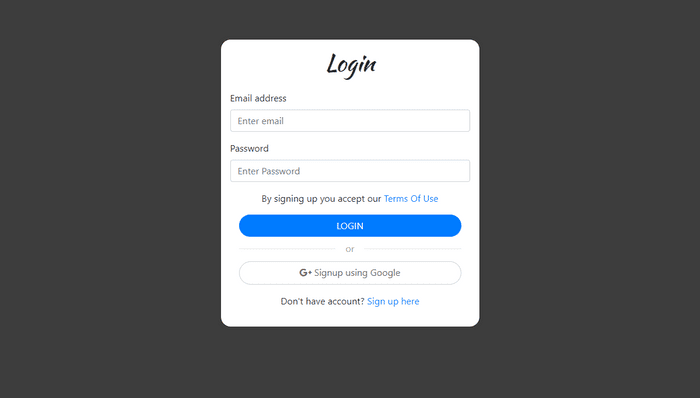 Bootstrap Login Forms - Simple Login / Signup form with validation