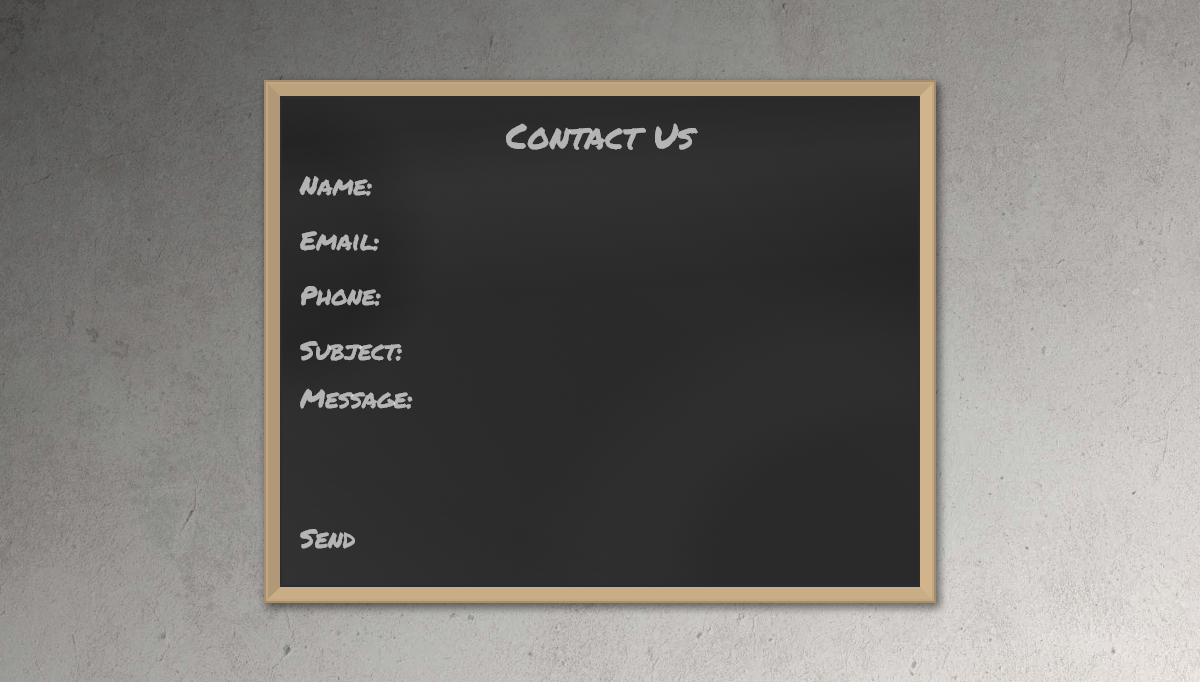 CSS Contact Forms - Blackboard/Chalkboard Contact Form