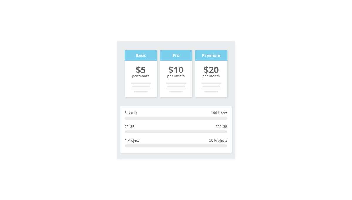 CSS Tables - 062 - Price Table