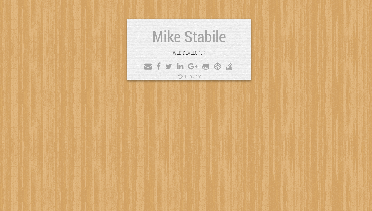 jQuery Cards - Business Card Sample Using jQuery Flip