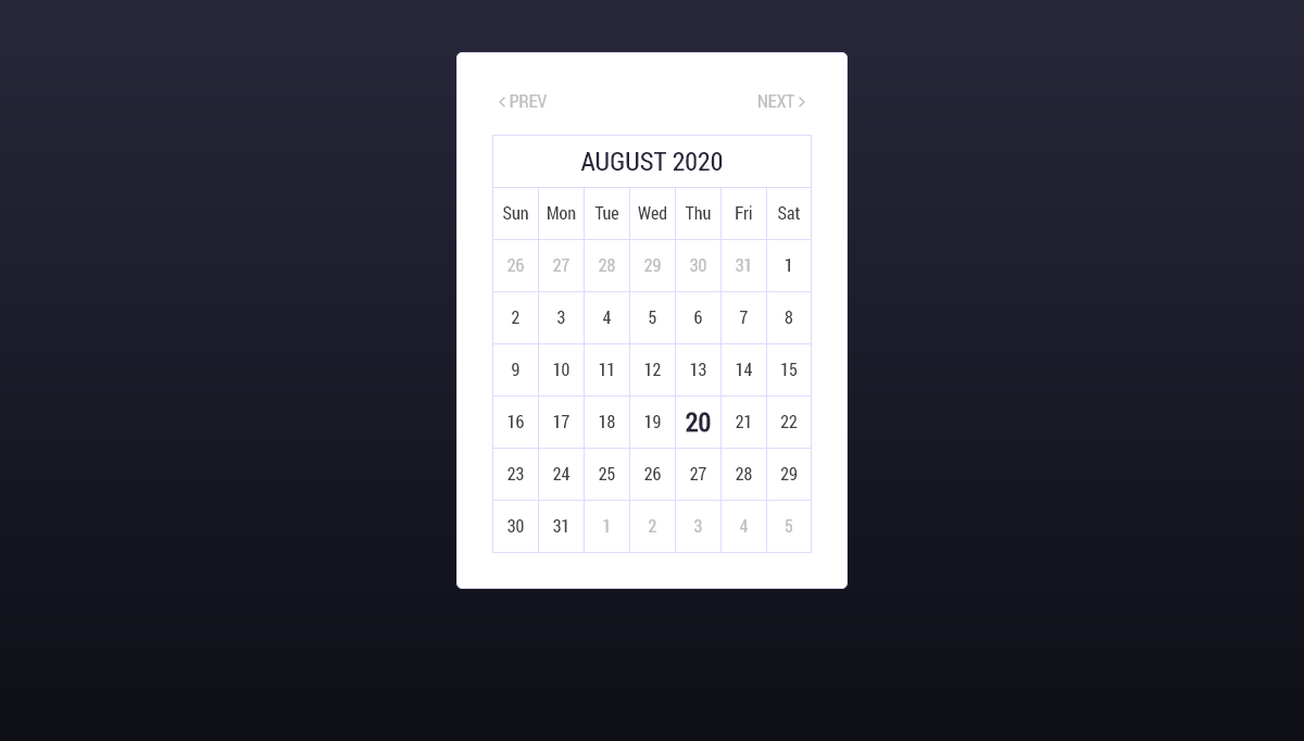 CSS Calendars - Calendar