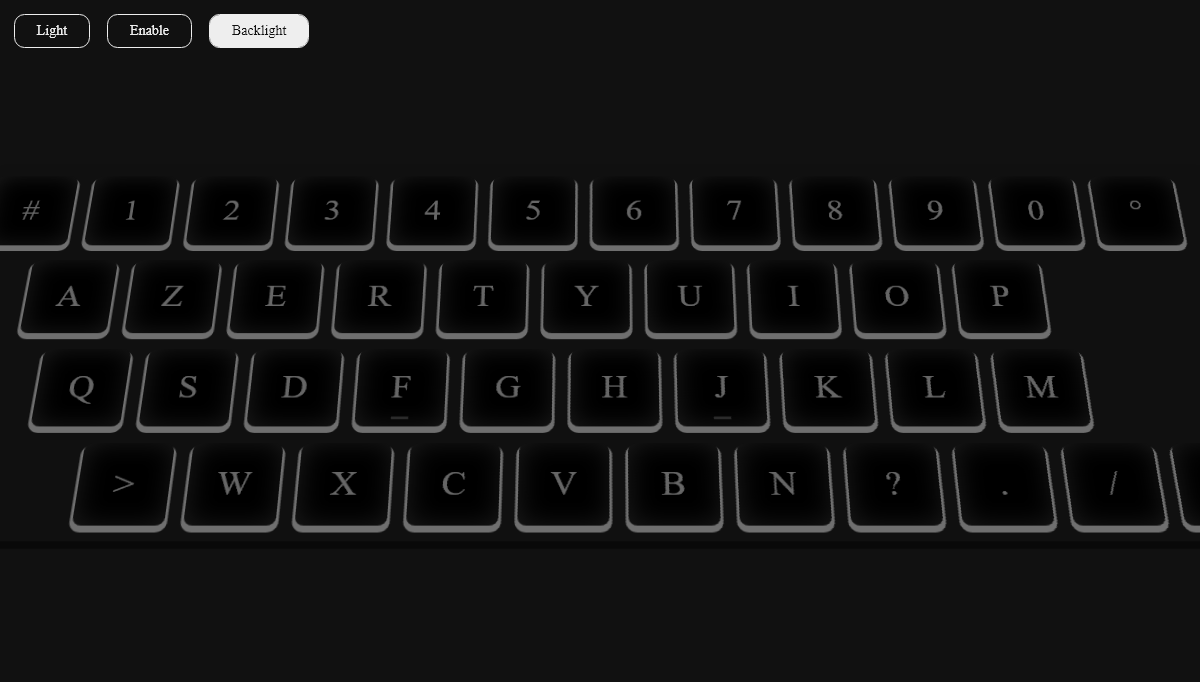 JavaScript Keyboards - Backlighted Keyboard