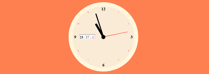 CSS Clocks - JS+CSS Clock with Sound
