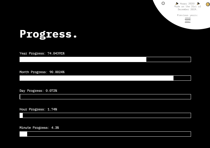 JavaScript Progress Bars - Year progress