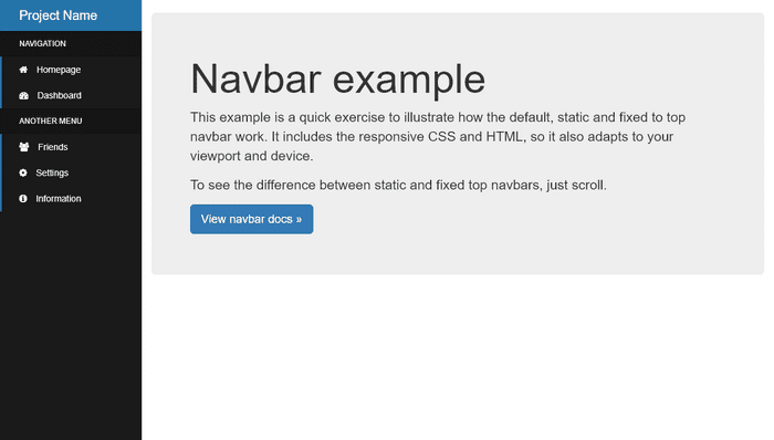 Bootstrap Sidebars - Fixed Bootstrap Sidebar