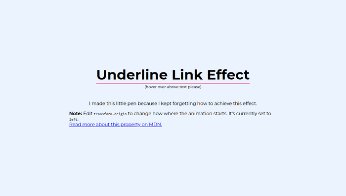 CSS Link Hover Effects - Underline Link Effect