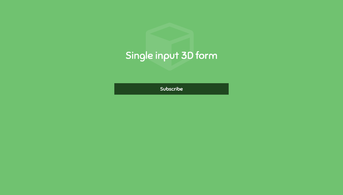 CSS Forms - Single input 3D form