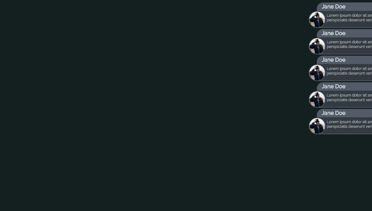 CSS Panels - Sidebar - Panel component | content hide/show