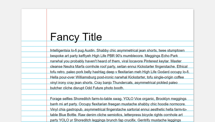 CSS Paper Effects - CSS Notebook Paper