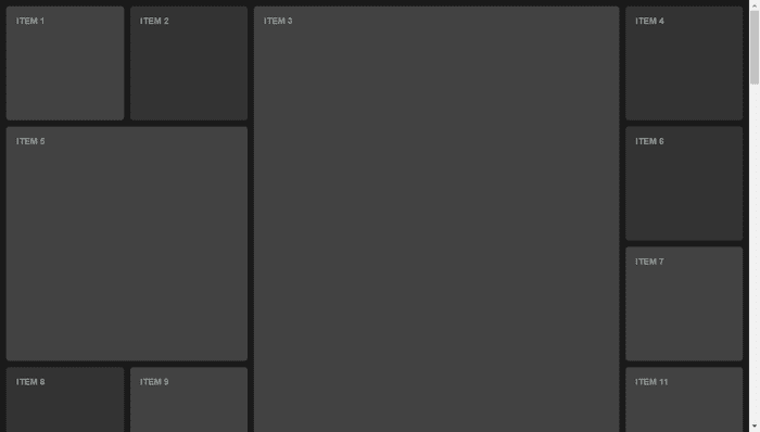 CSS Masonry Layout Examples - True Masonry with Grid Layout