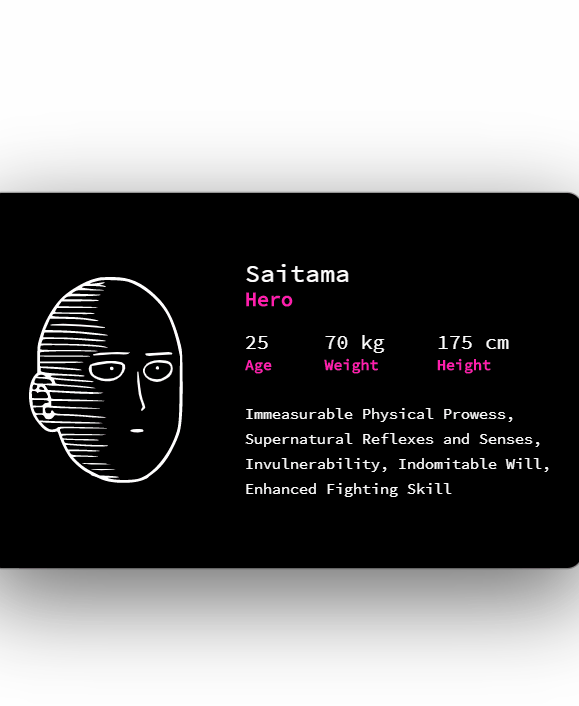 CSS Business Cards - One Punch Man - CSS Business Card