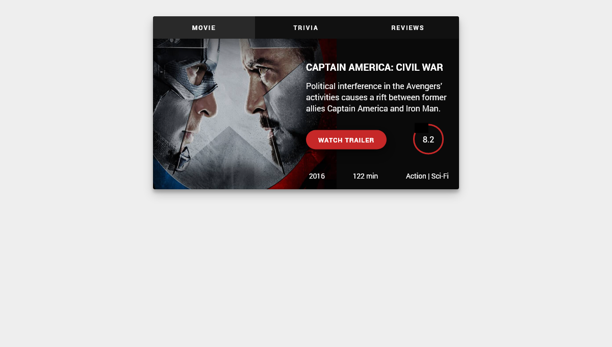 CSS Movie Cards - Movie card UI