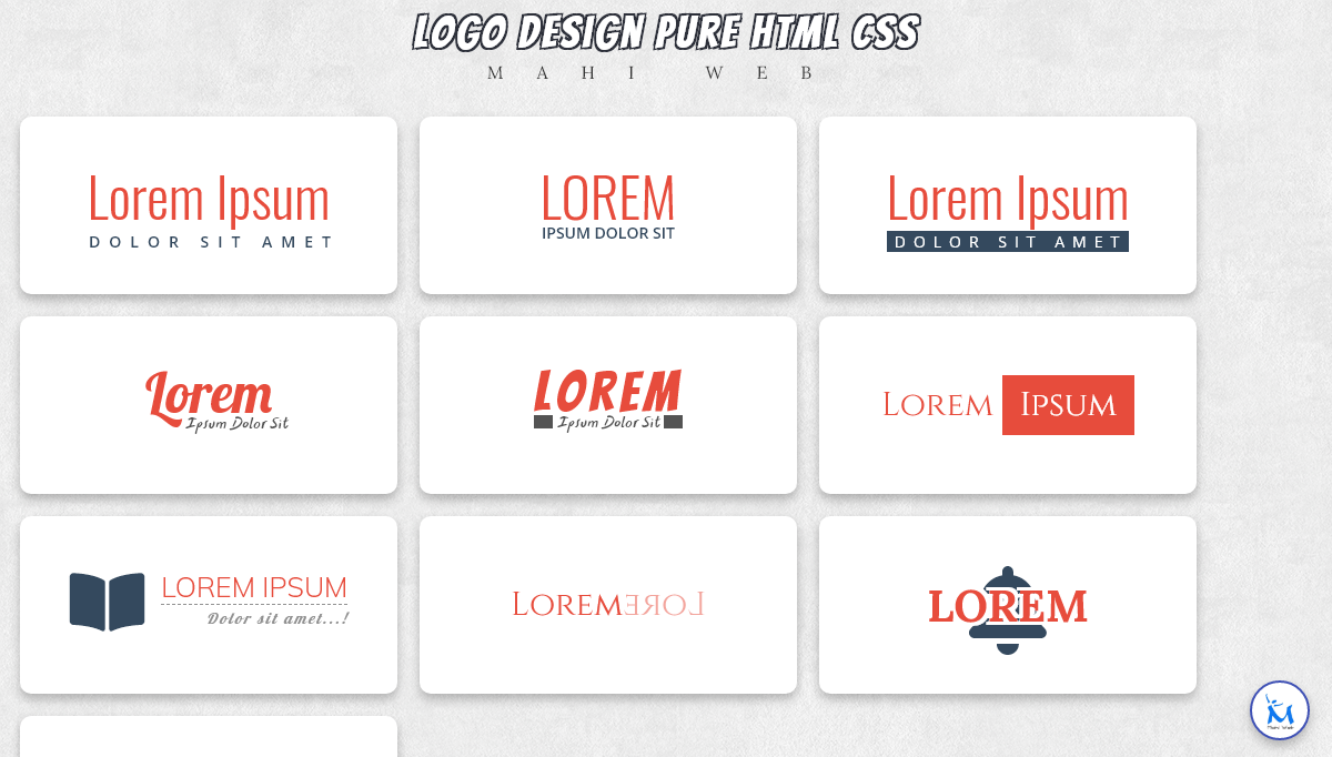 Pure CSS Logos - Logo Design Pure HTML CSS