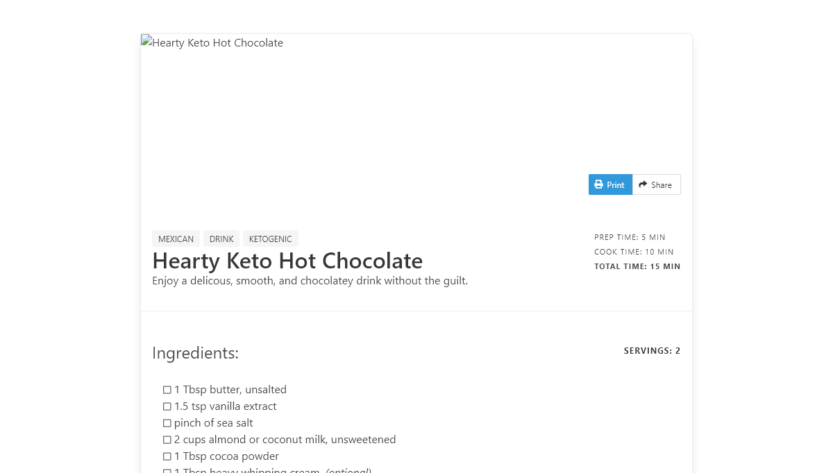 CSS Recipe Cards - Recipe Card