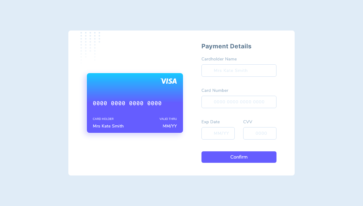 JavaScript Input Text - Payment Form JS