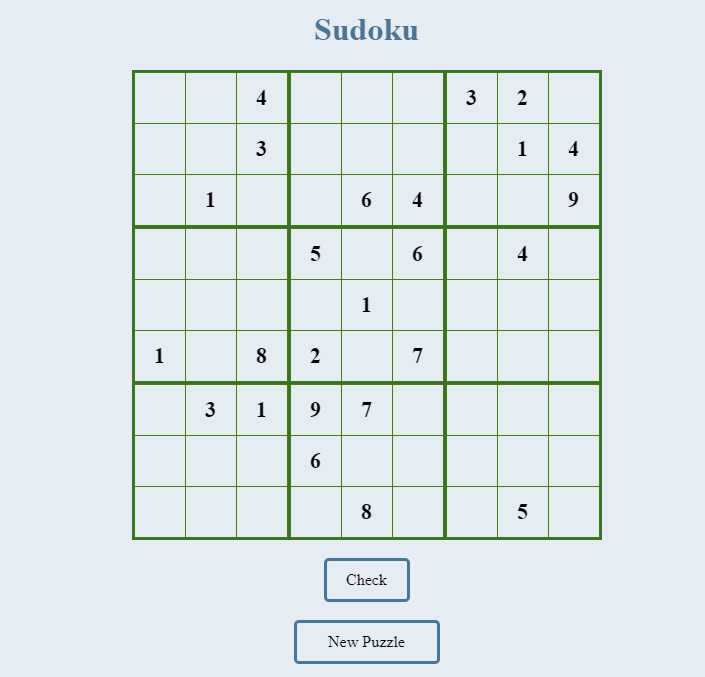 JavaScript Sudoku Games - Sudoku