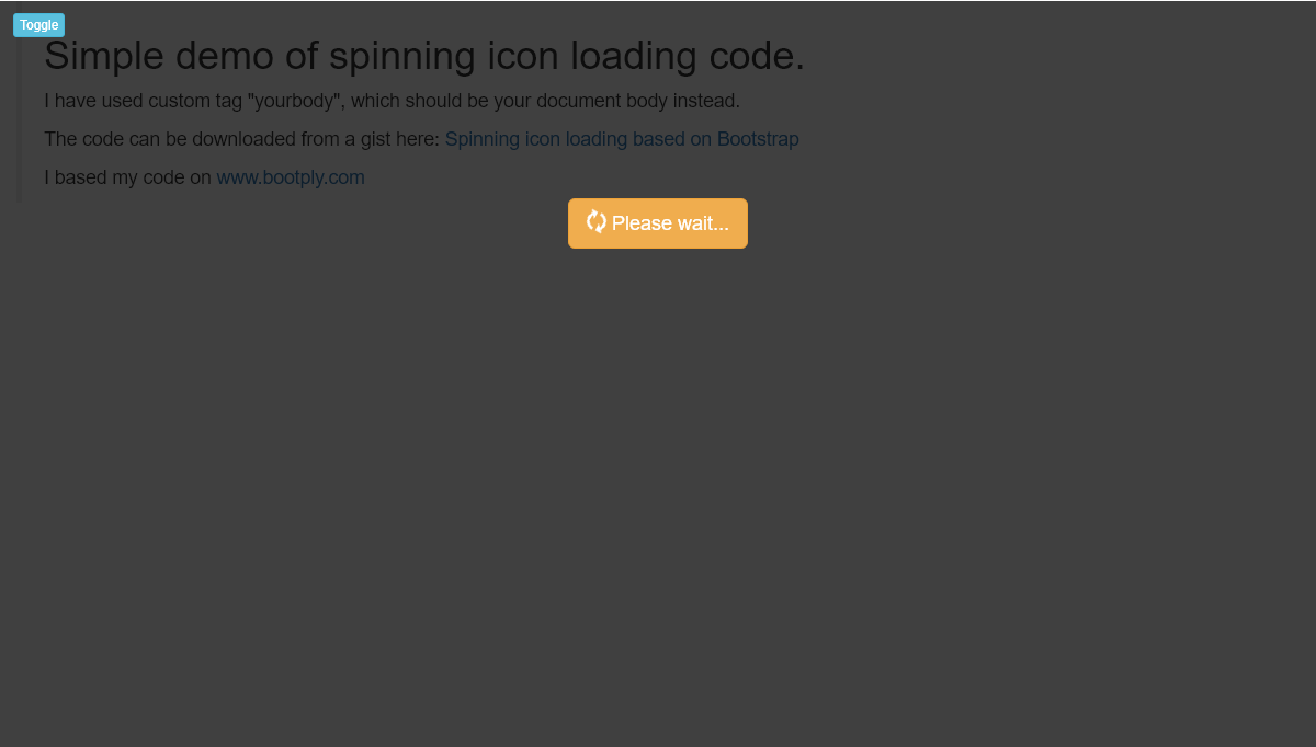 Bootstrap Buttons - Spinning icon loading based on Bootstrap