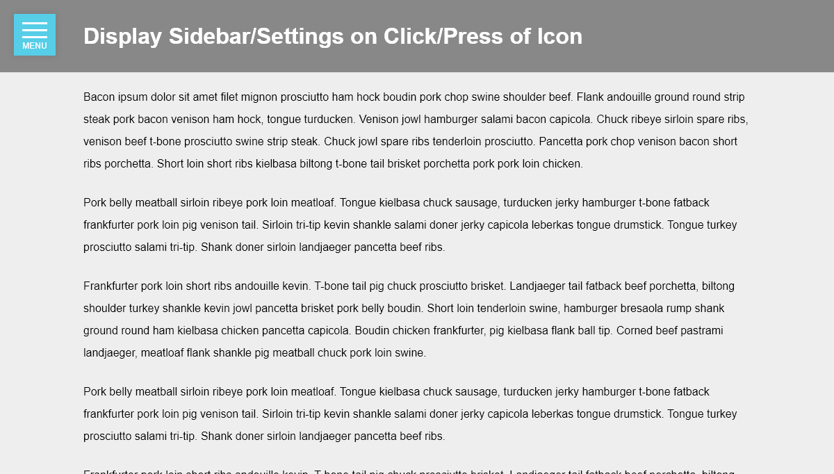 CSS Sliding Menus - css only slide menu