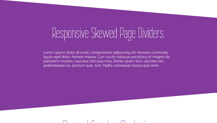 CSS Dividers - Responsive Skewed Page Dividers (using CSS Gradients)
