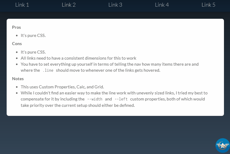 CSS Menu - Pure CSS Magic Line Navbar