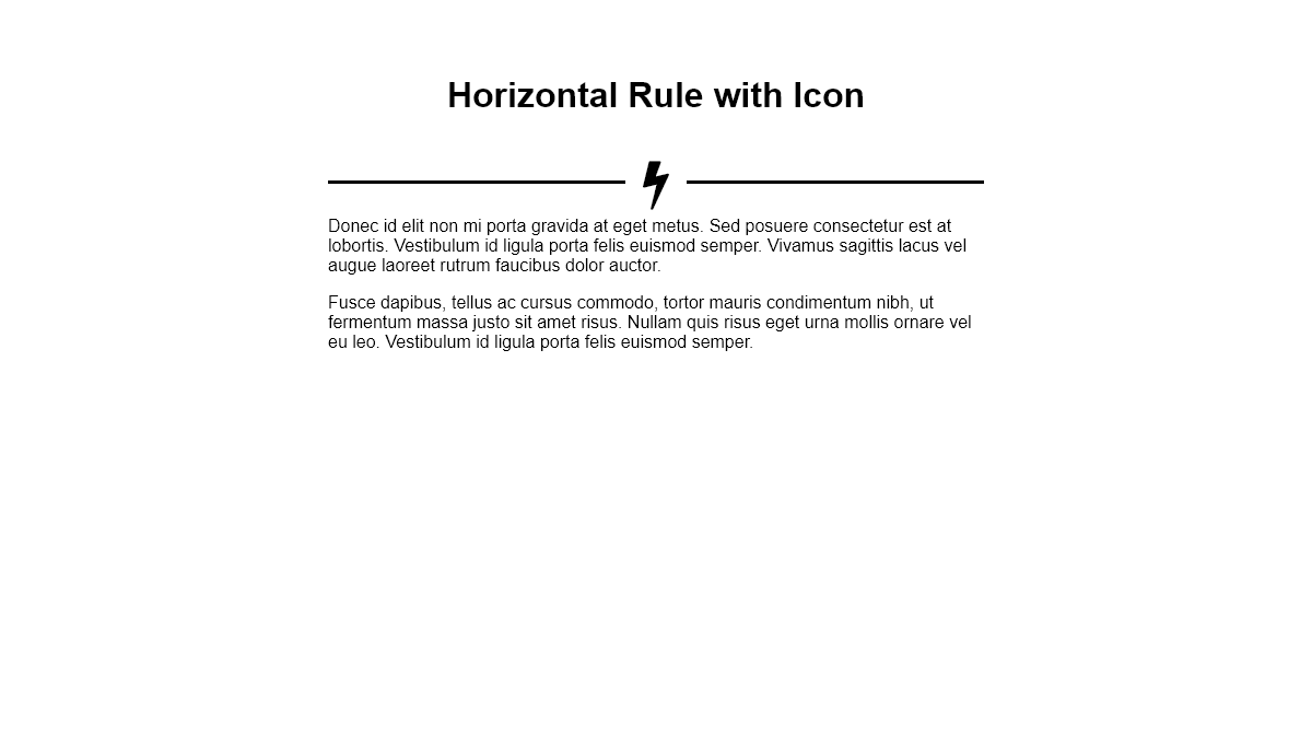 CSS Dividers - Horizontal Rule with Font Icons