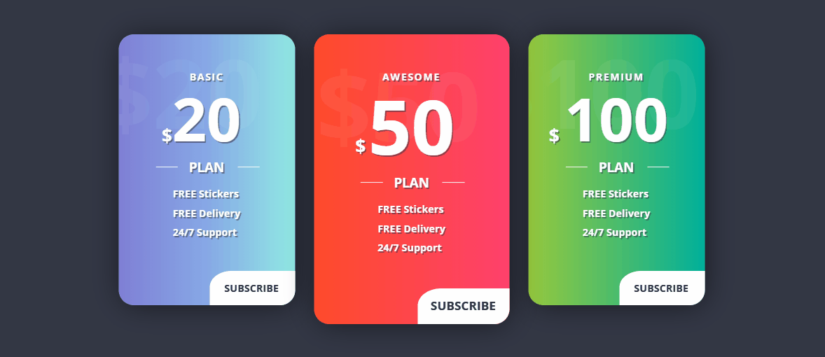 CSS Tables - Pricing Table