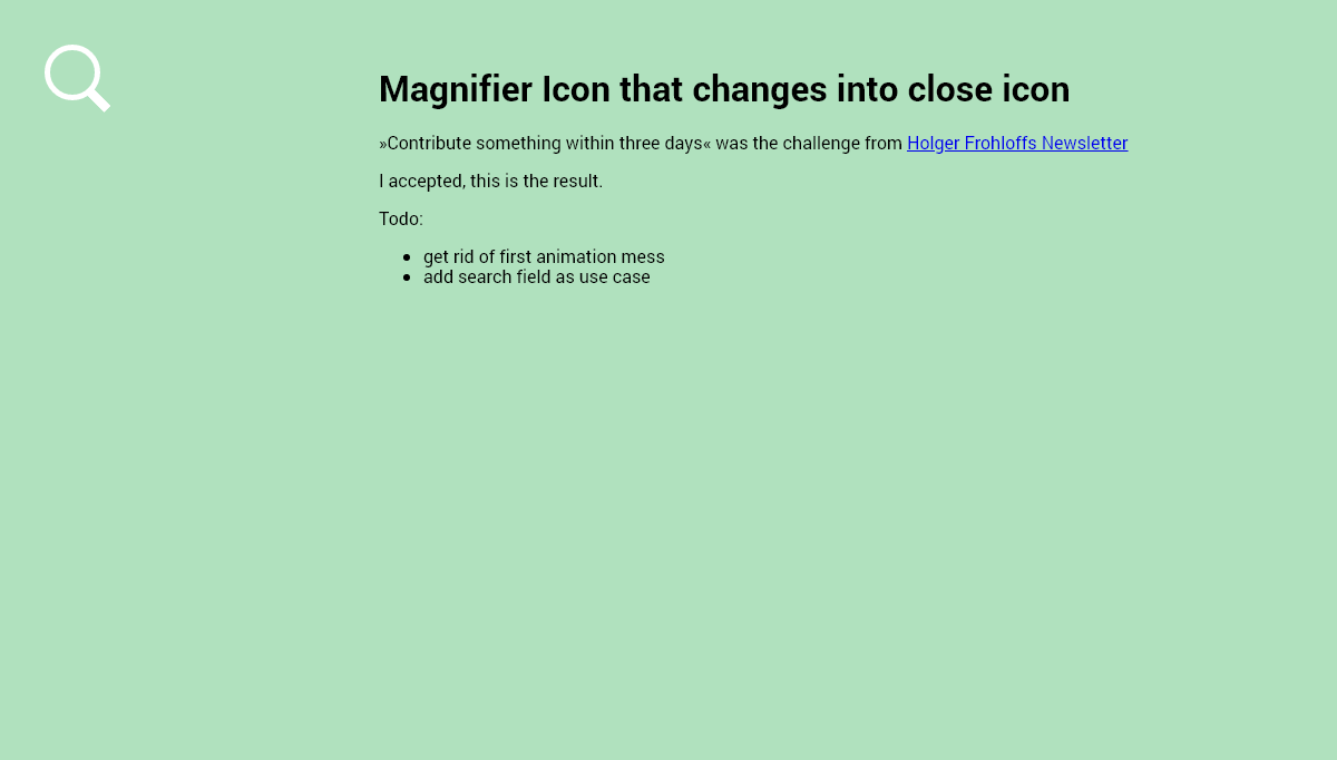 CSS Close Buttons - Magnifier to close button animation