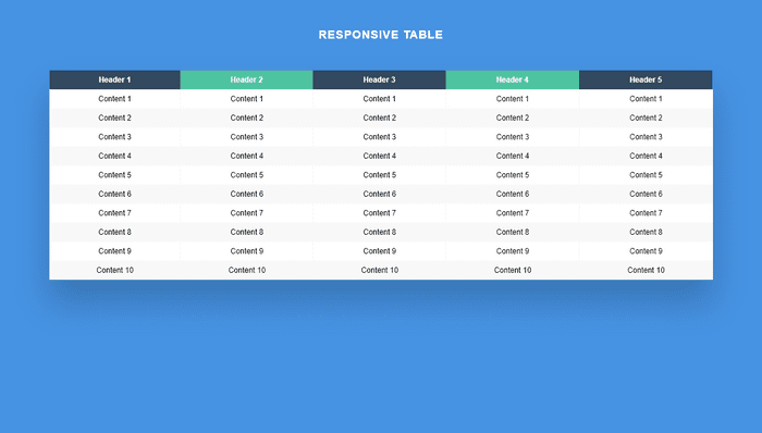 CSS Tables - Responsive Table HTML and CSS Only