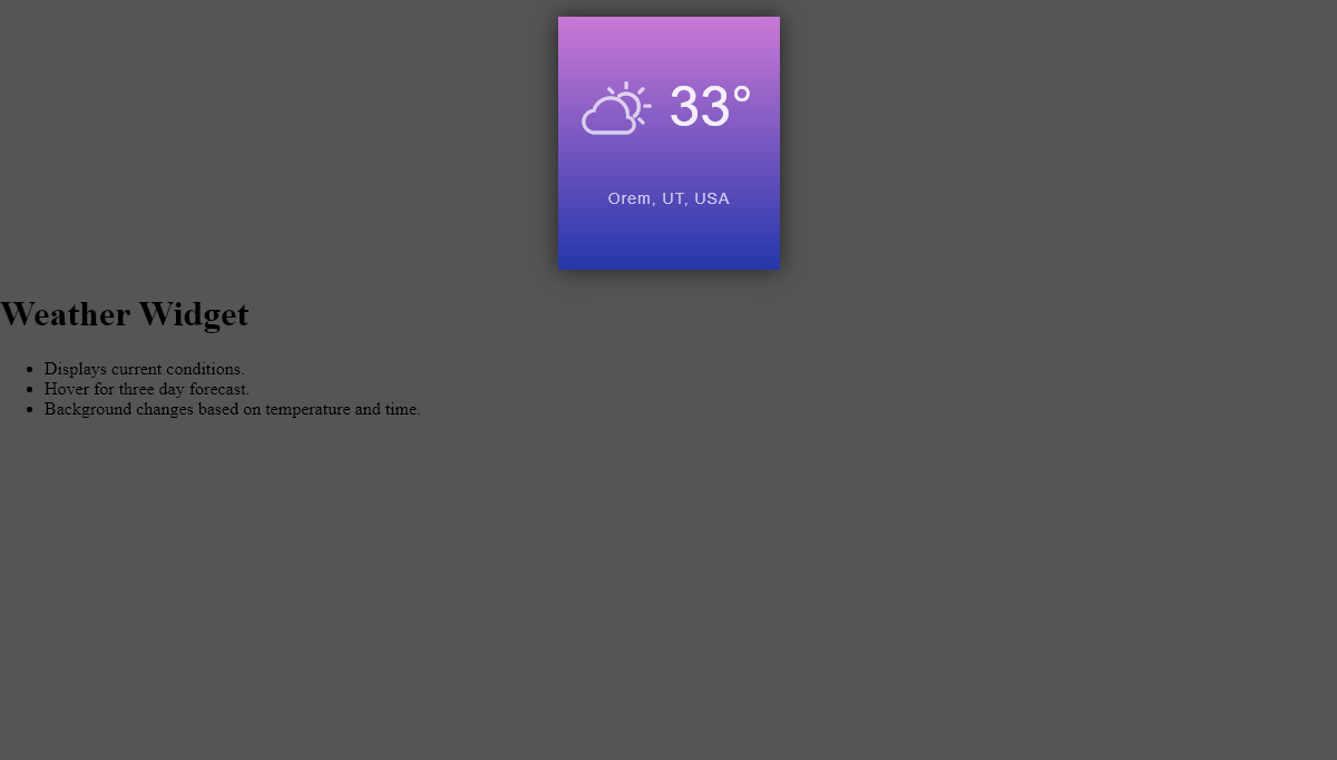 CSS Weather Widgets - Weather Widget