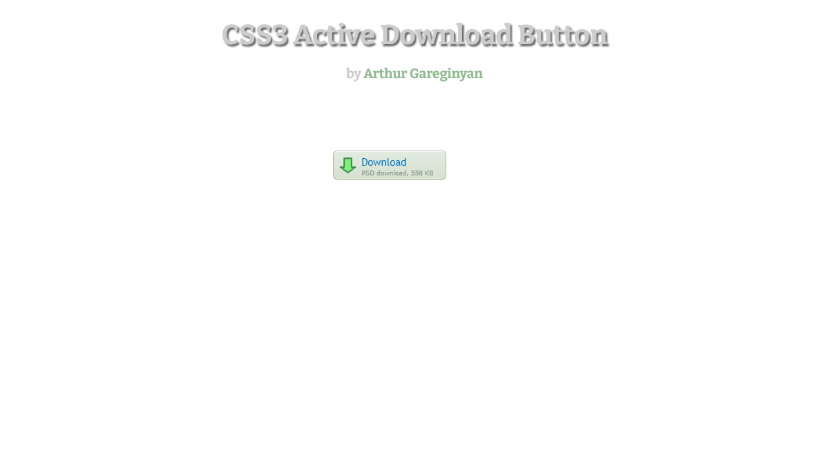 CSS Download Buttons - CSS3 Active Download Button