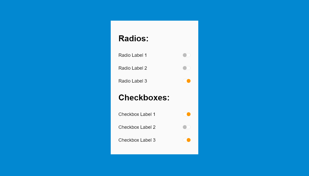 Radio Buttons CSS - Animated CSS-only checkbox and radio switches