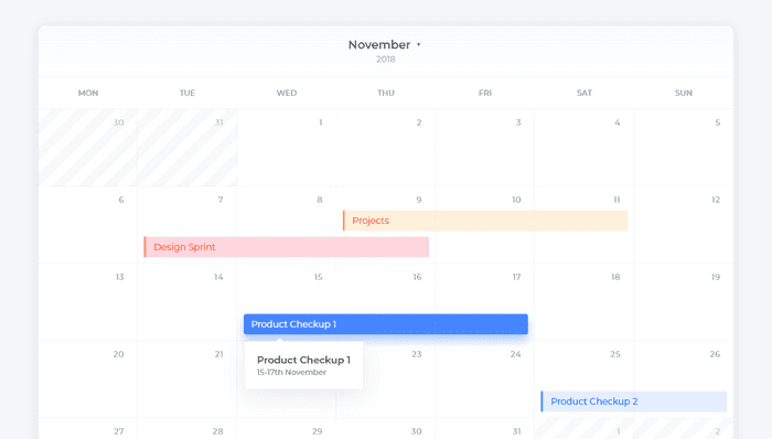 CSS Calendars - CSS grid calendar