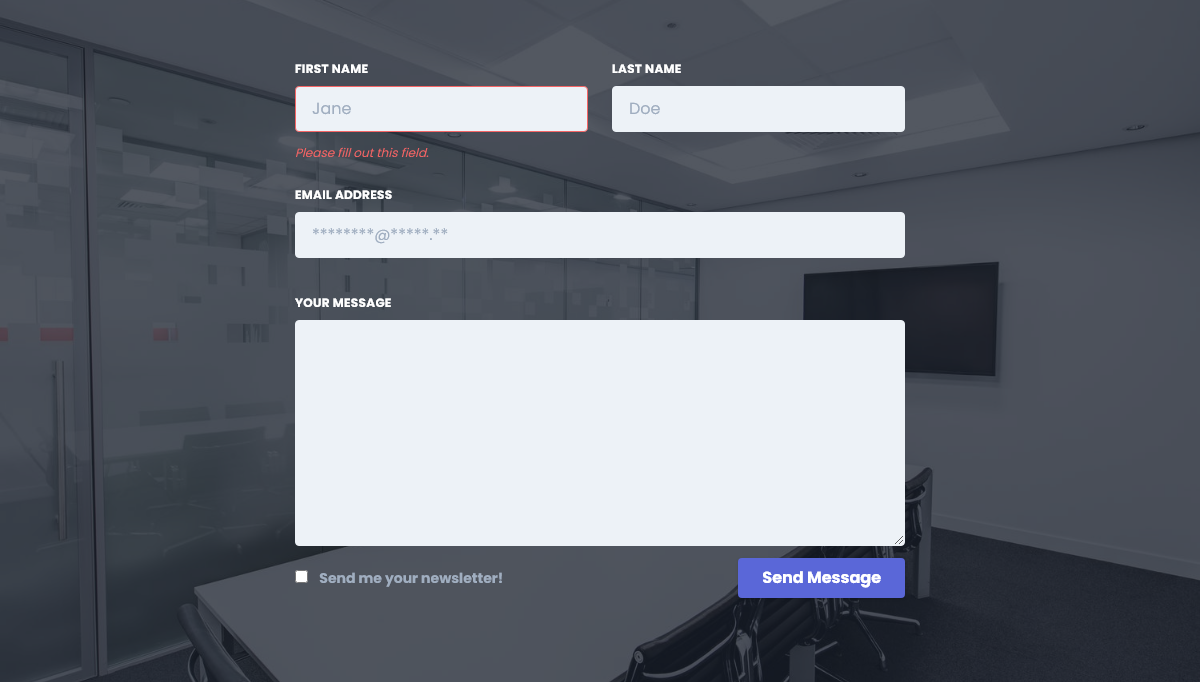 CSS Forms - Tailwind CSS Contact Form/Page - 9th