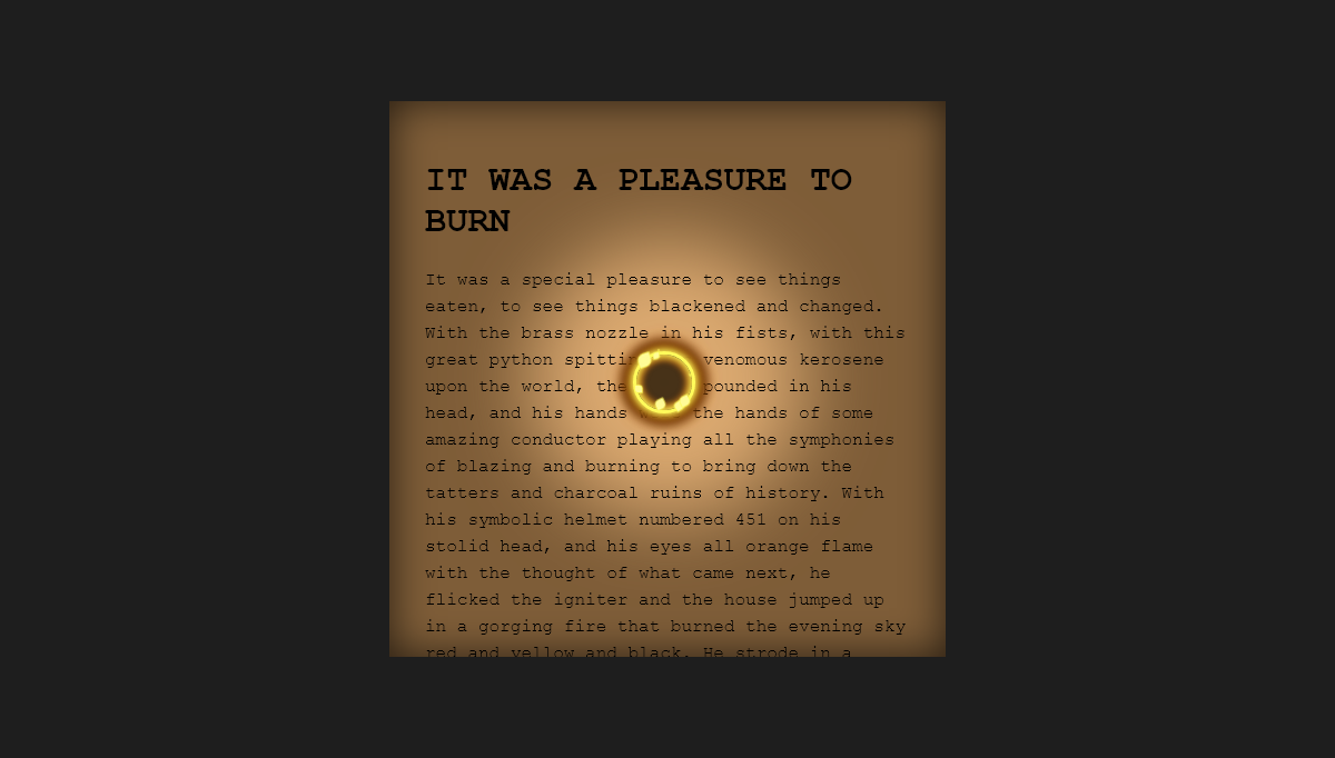 CSS Fire Animation - Fahrenheit 451 - CSS Fire