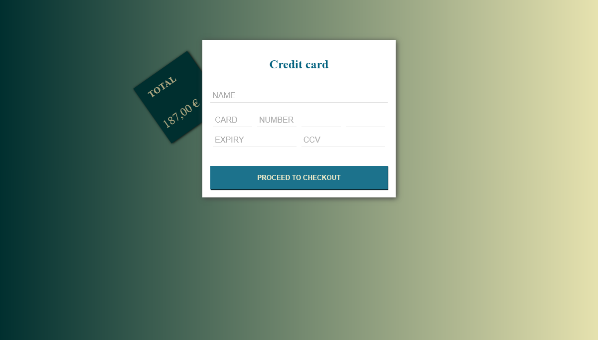 CSS Checkout Forms - Gradient Box Checkout