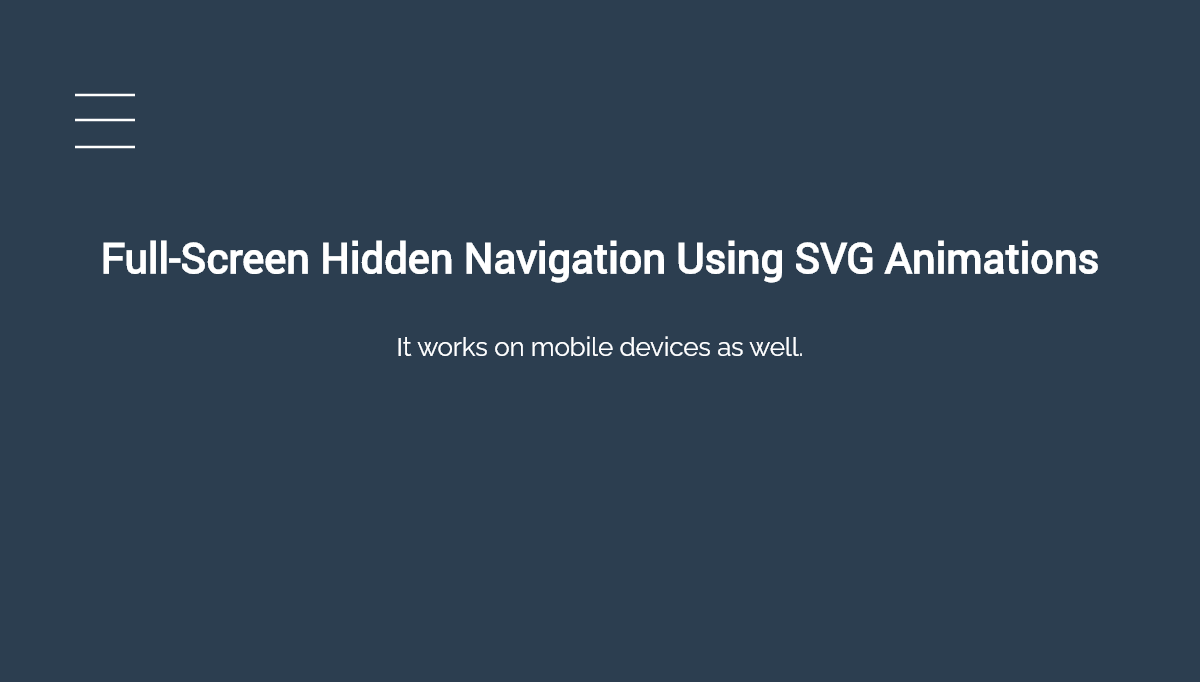 CSS Menu - Full Screen Navigation Using SVG