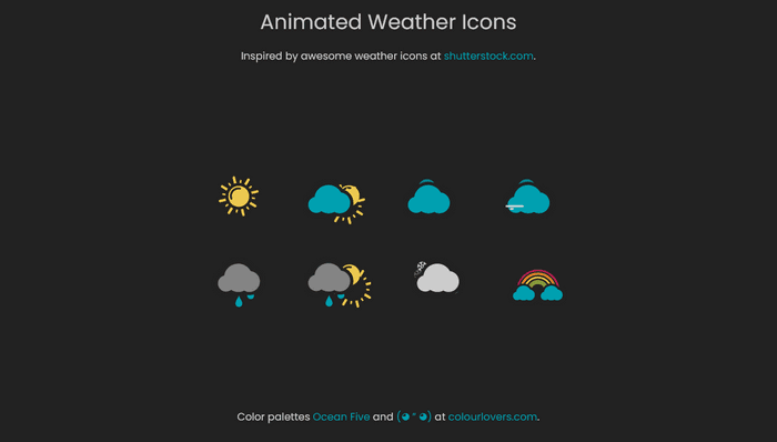 CSS Weather Icons - Animated CSS Weather Icons