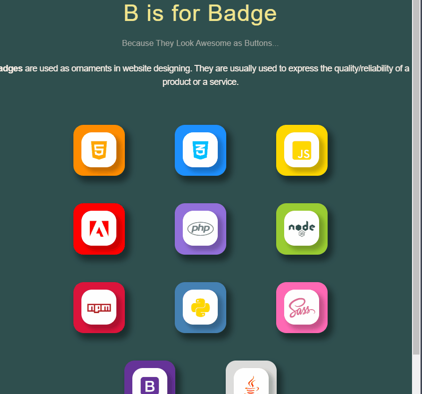 CSS Badges - B is for Badge
