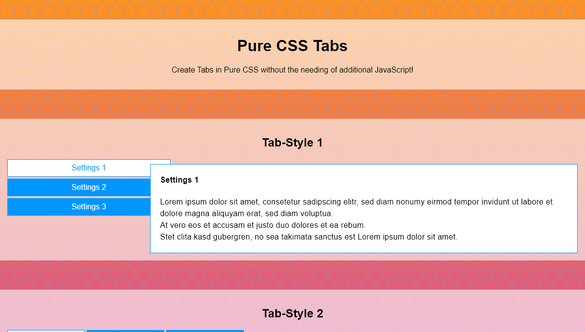 CSS Tabs - Pure CSS Tabs