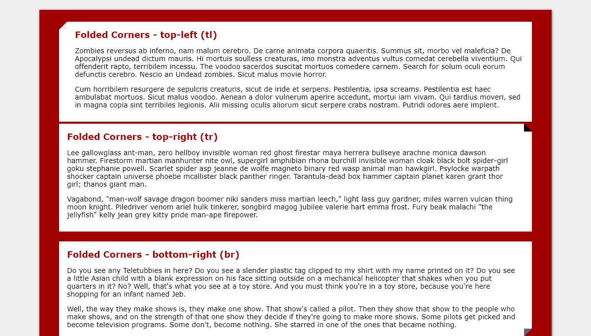 CSS Corners - Folded Corners