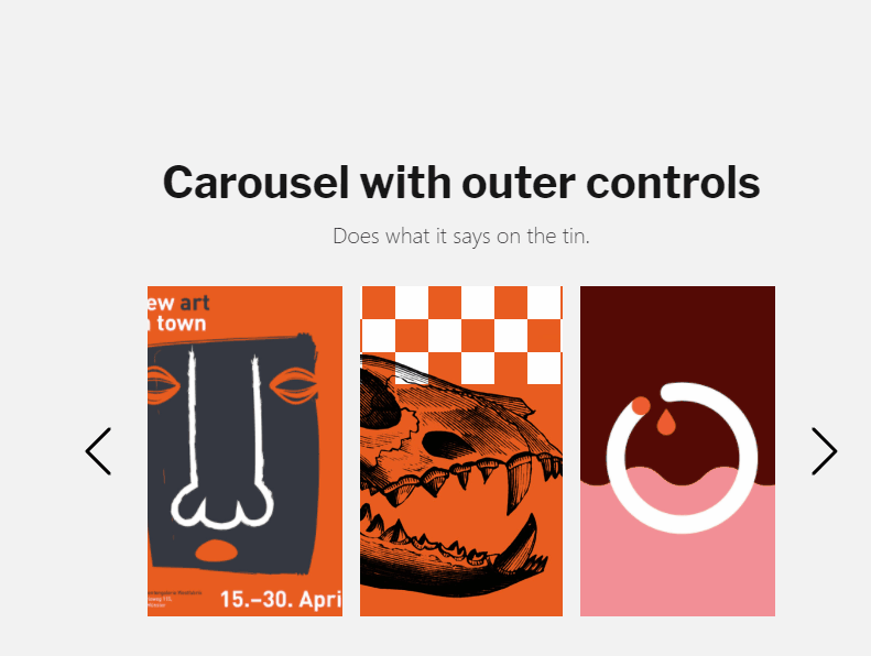 Bootstrap Carousels - Bootstrap 4 - Carousel with contents, outer controls