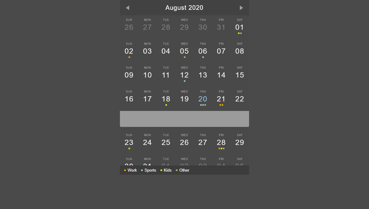 CSS Calendars - Event Calendar Widget