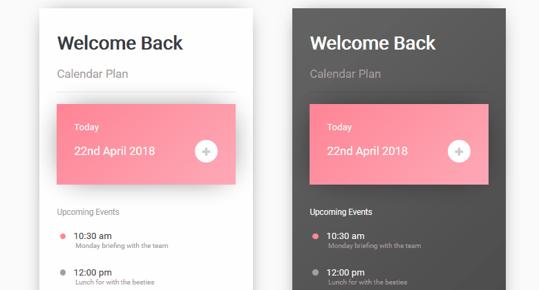 CSS Calendars - Light & Dark Calendar