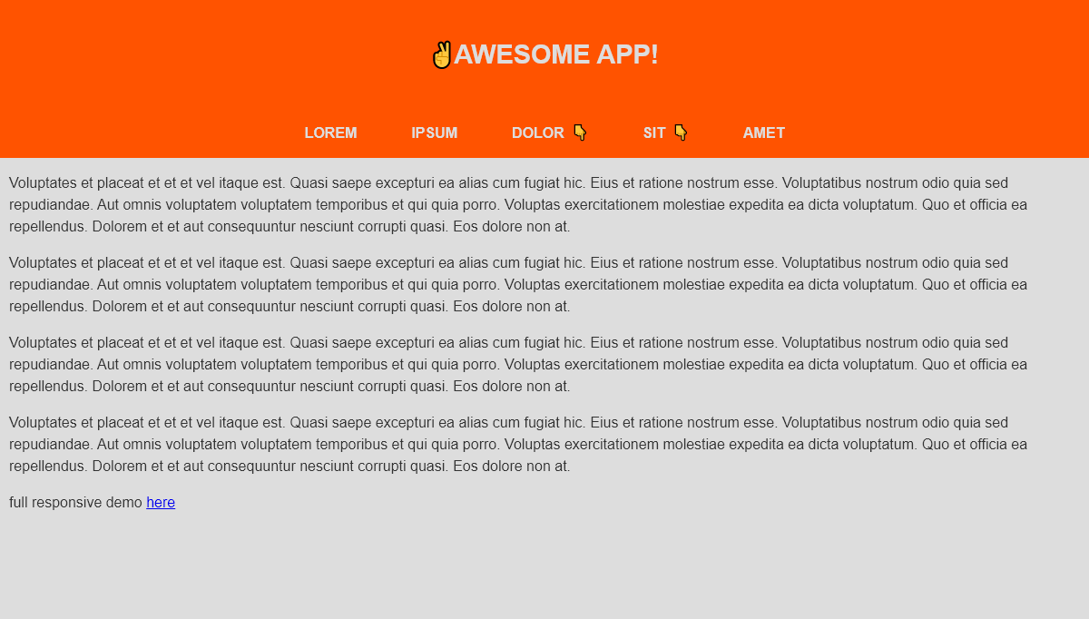 CSS Headers and Footers - pure CSS website header utizilizing checkbox